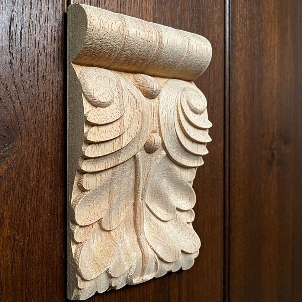 Home Decor Retro - Wood Applique Carving Lines Wood Decal