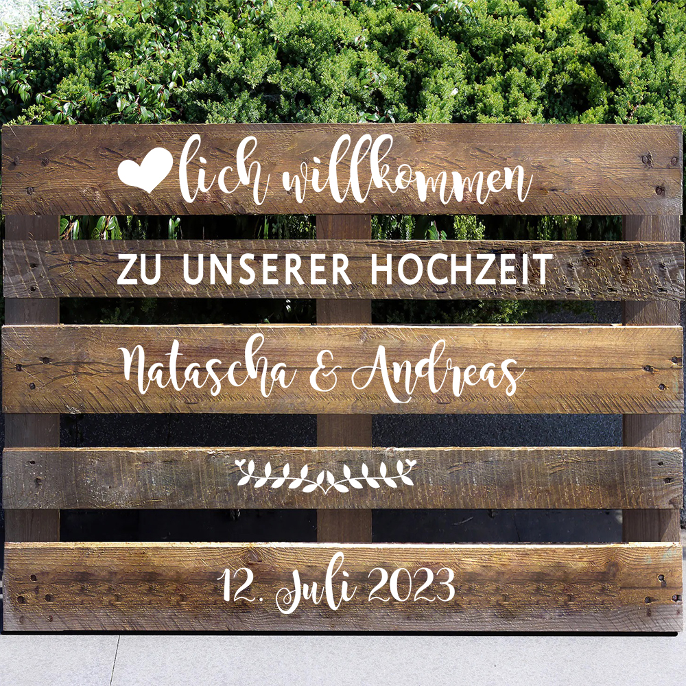 Germany Home Decor - German Personalized Wedding Pallet Stickers ZU
