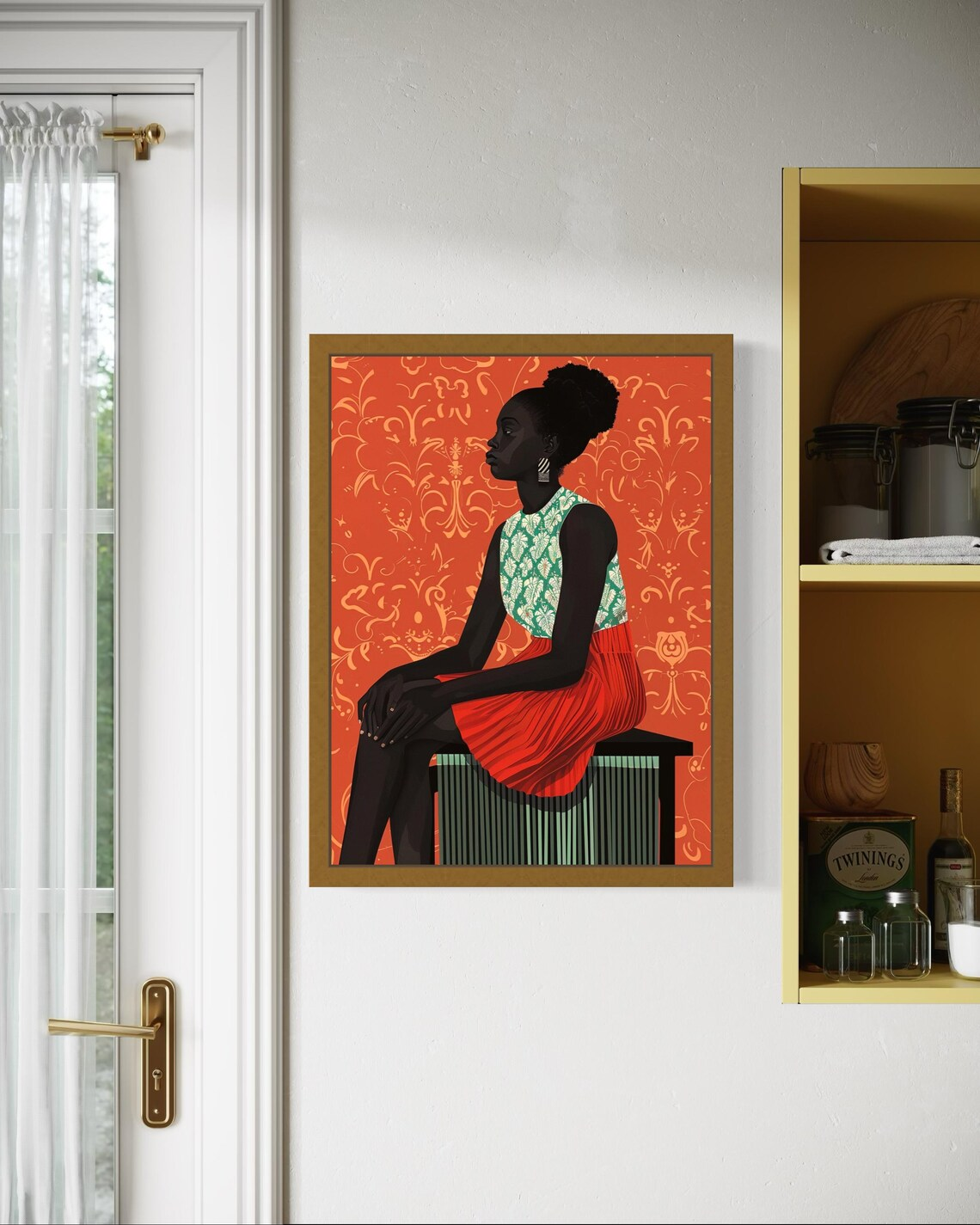 Geometric Wall Art - Black Woman Art, Abstract Black Art,