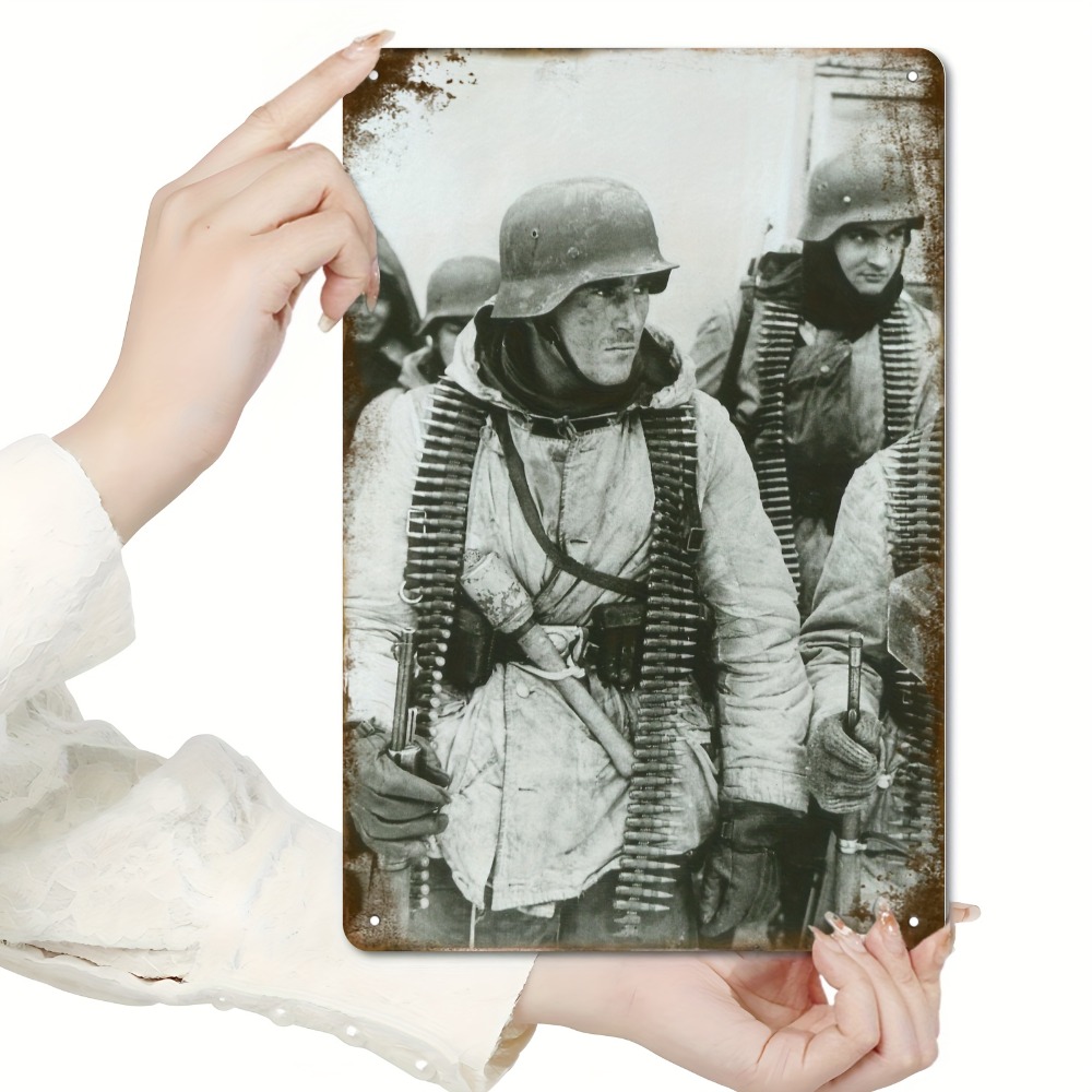 Germany Home Decor - Vintage German Soldier Metal Wall Art