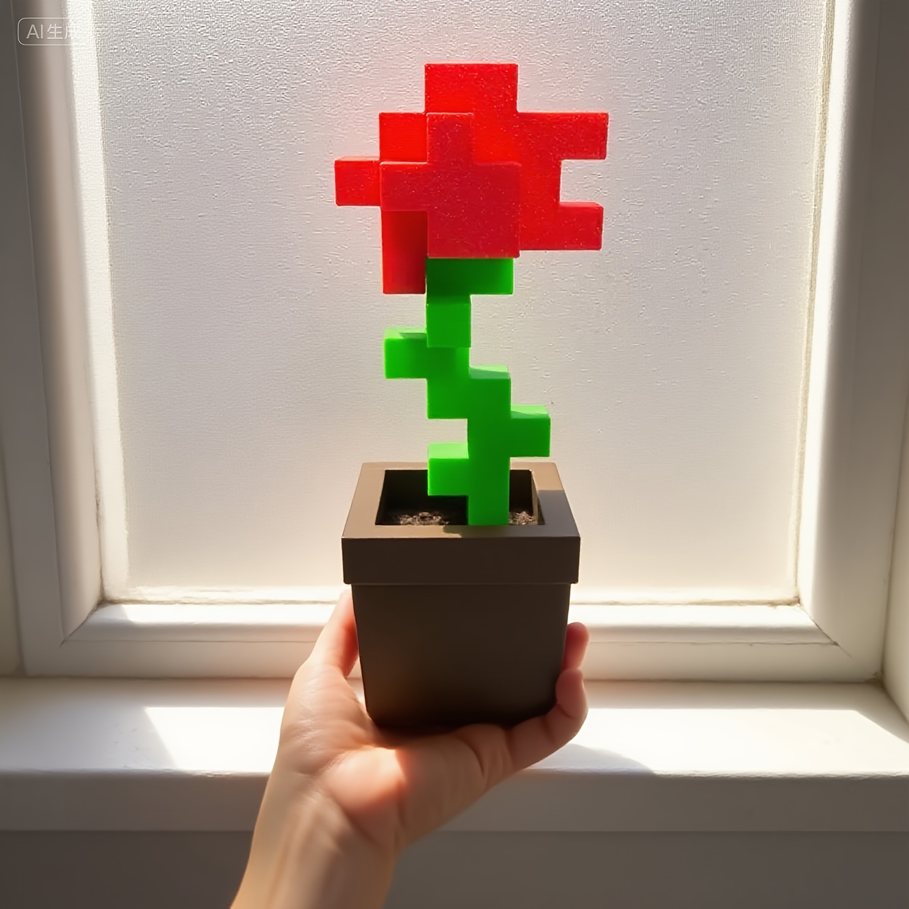 Home Decor Aesthetic Pinterest - 1 Piece Pixel Rose Flower Ornament,