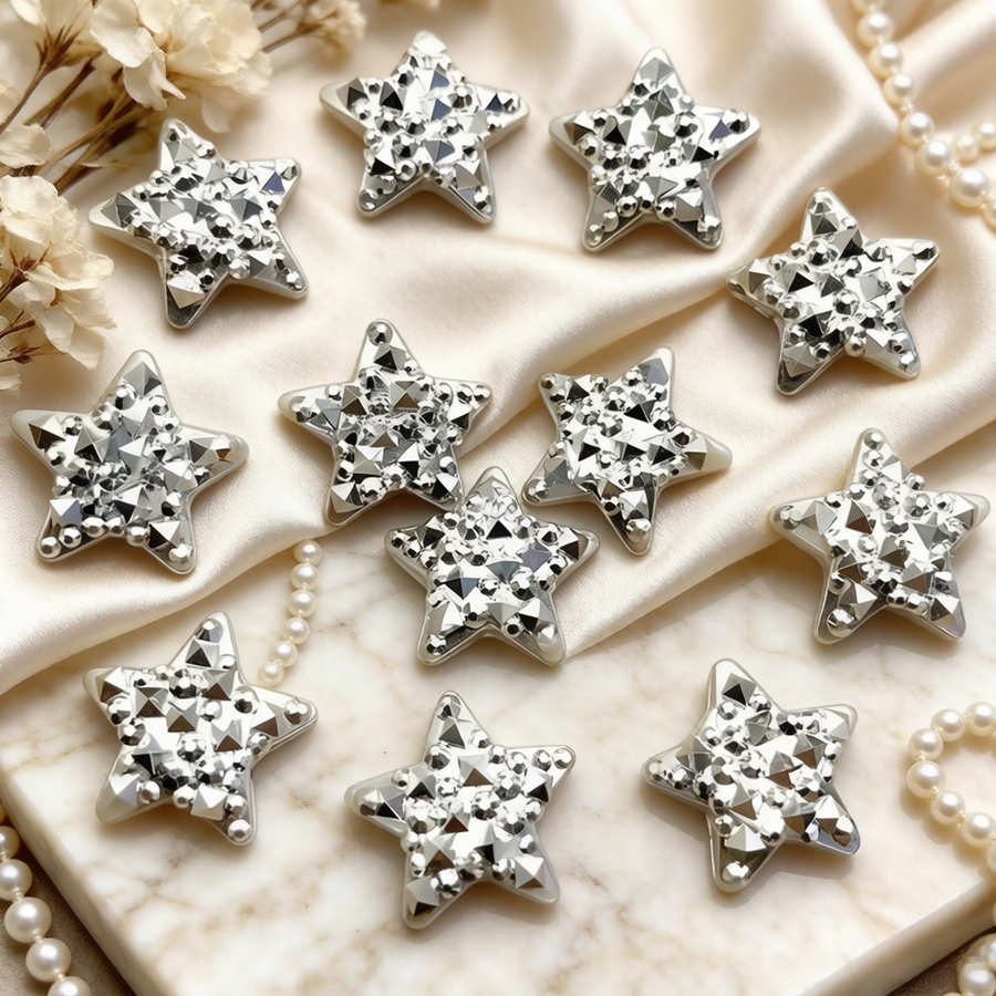 Home Decor Center - 50pcs 15mm Cute Glitter Five Star