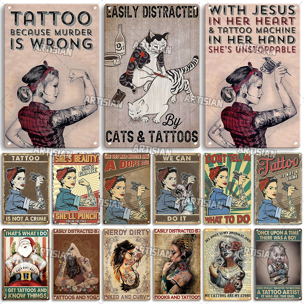 Home Decor Jobs - Artisian Tattoo Retro Metal Poster Job