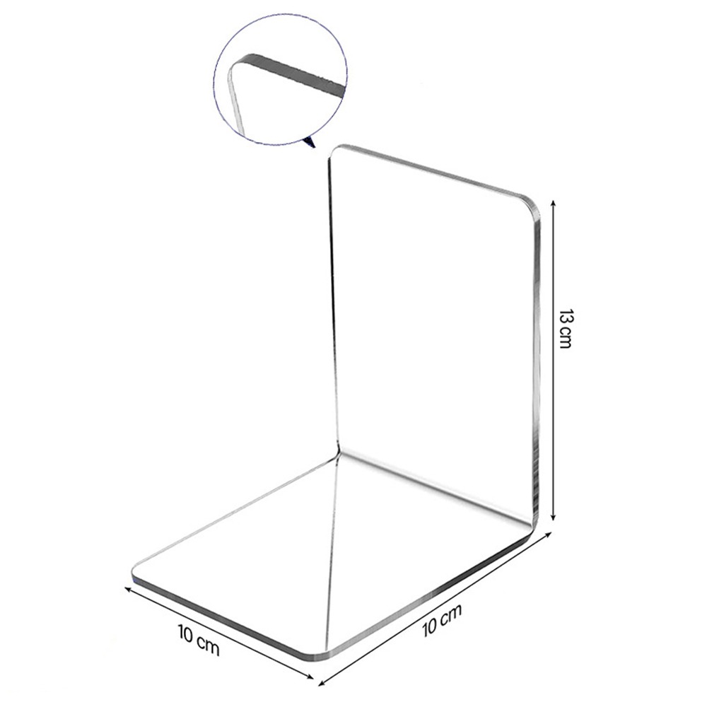 Aesthetic Bookend - Minimalist Acrylic Book Holder Transparent Portable