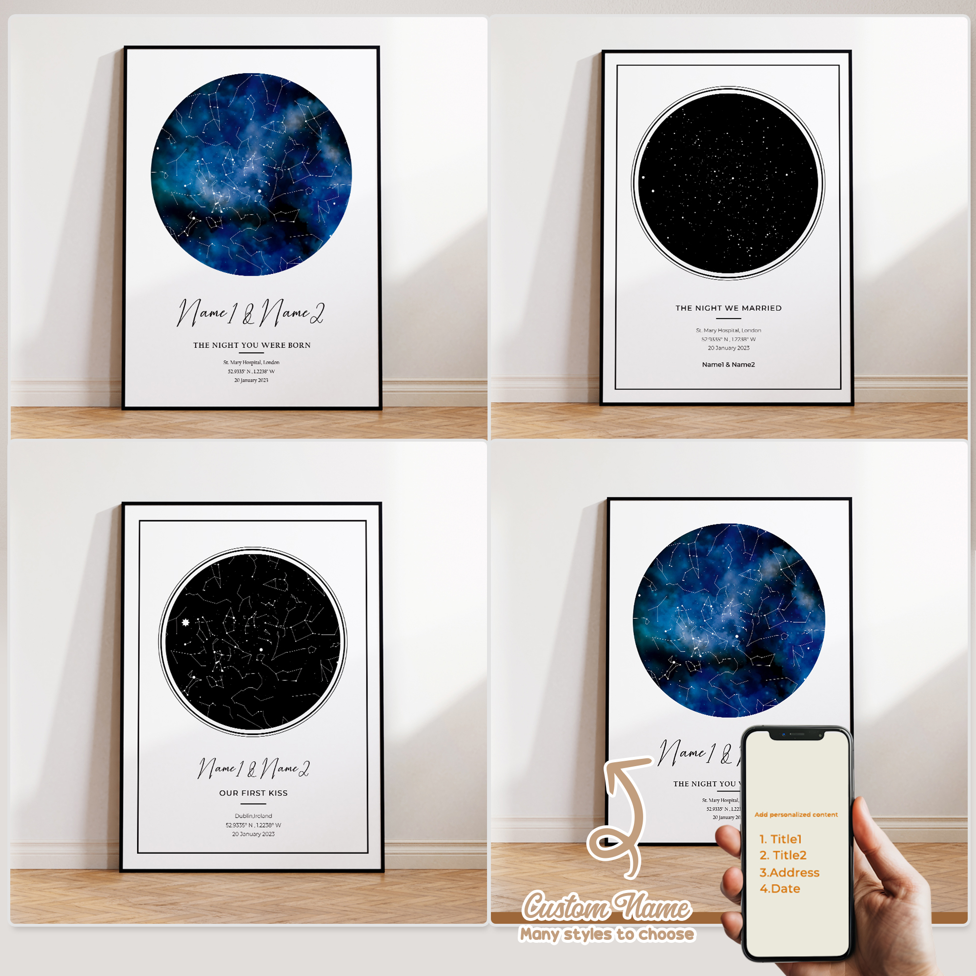 Home Decor Nepal - Modern Custom Personalized Night Sky Star