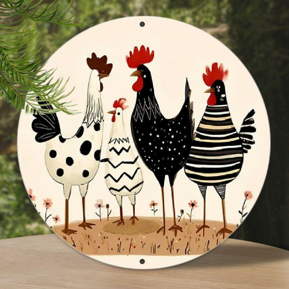 Geometric Wall Art - Farmhouse Metal Tin Sign Cute Cartoon