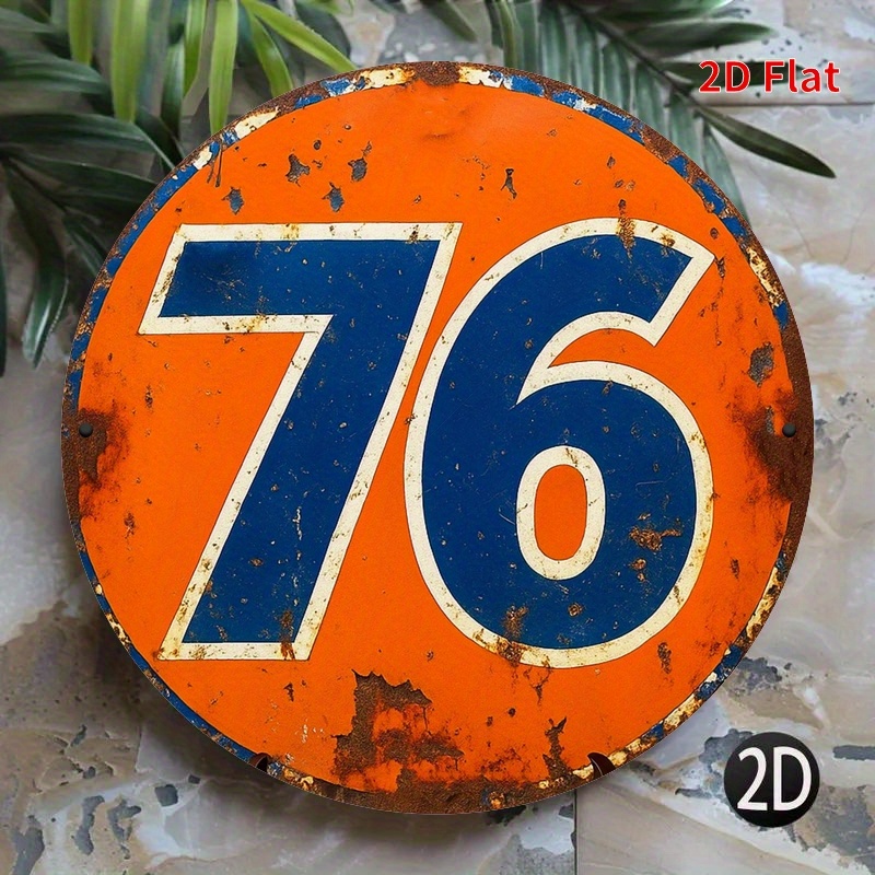 Home Decor Orange - [2D Flat] Vintage 76 Gas Station