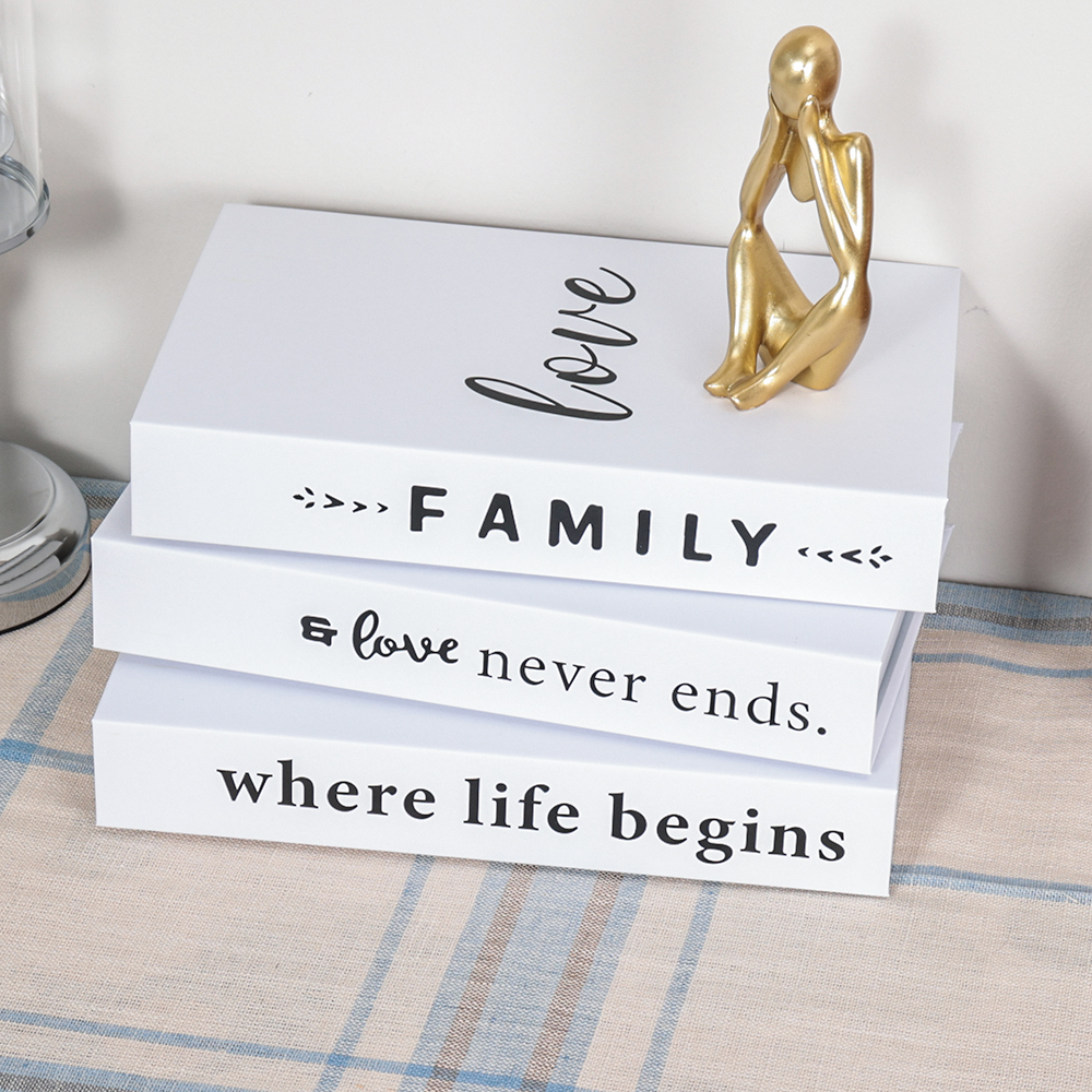Home Decor Catalog - 3pcs/Set Modern Fake Books Decoration White