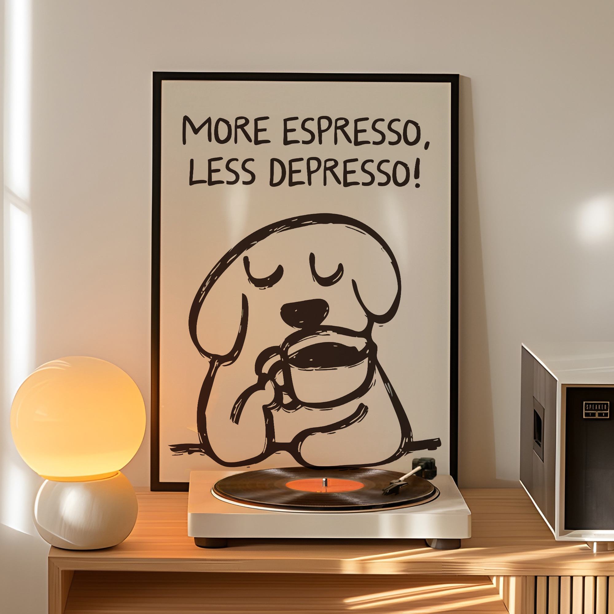 Home Decor Retro - Retro More Espresso Less Depresso Wall