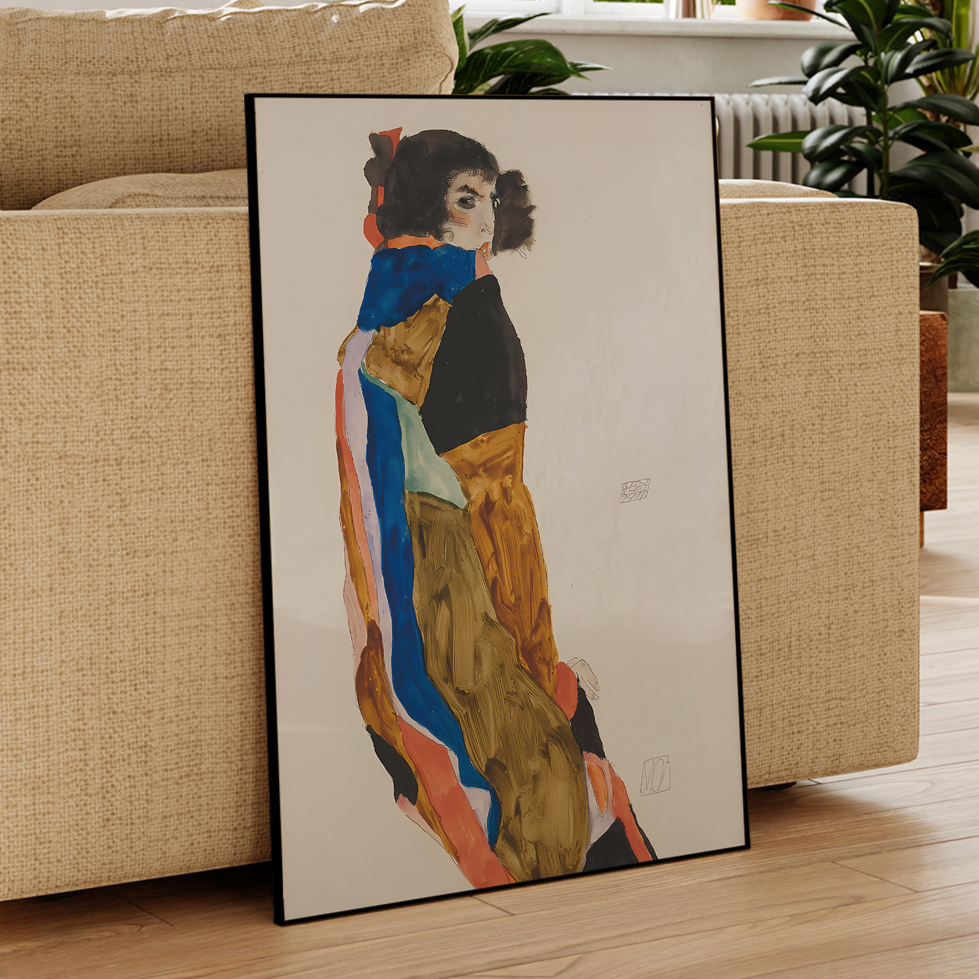 Modern Abstract Egon Schiele M - Geometric Wall Art のレビューと価格