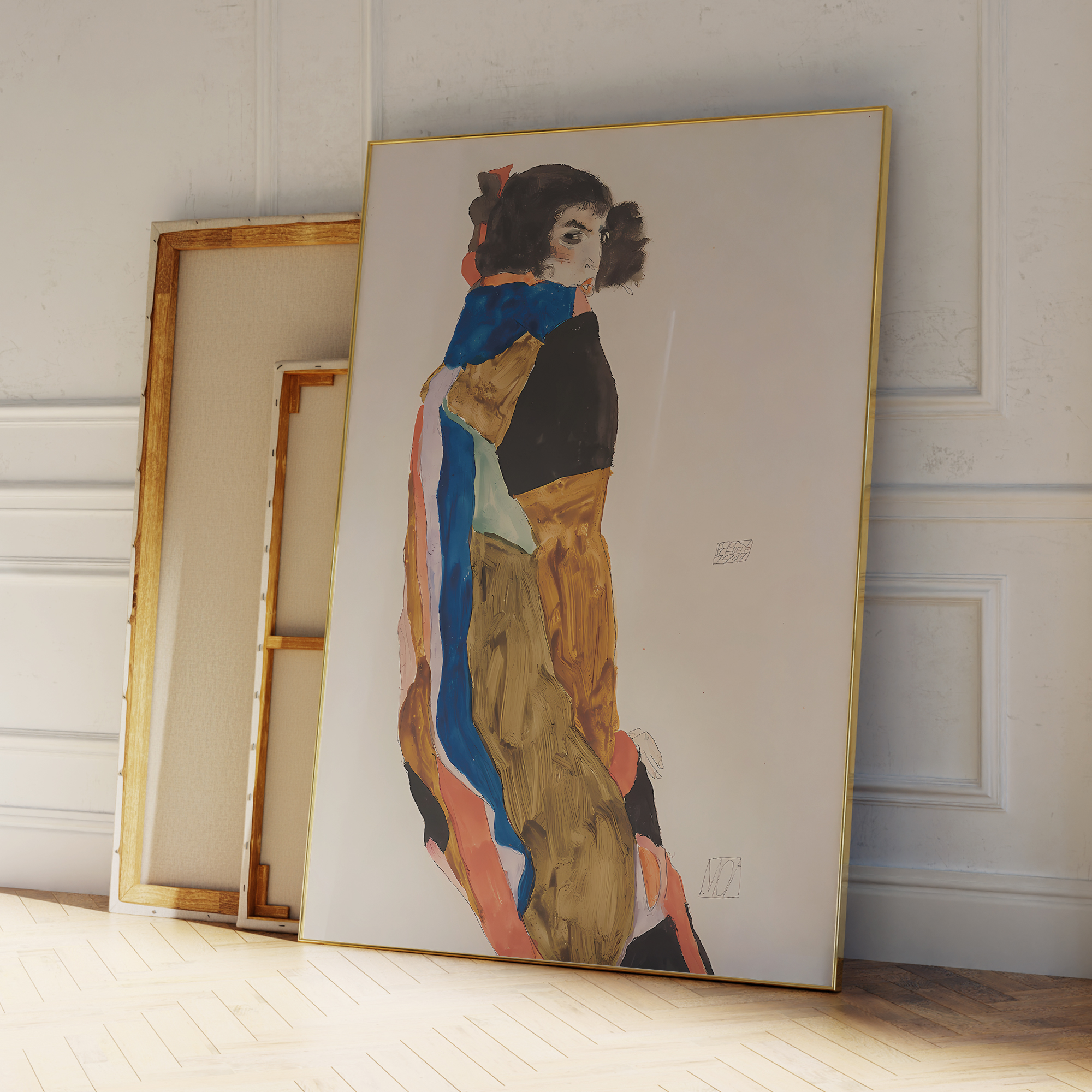 Modern Abstract Egon Schiele M - Geometric Wall Art のレビューと価格