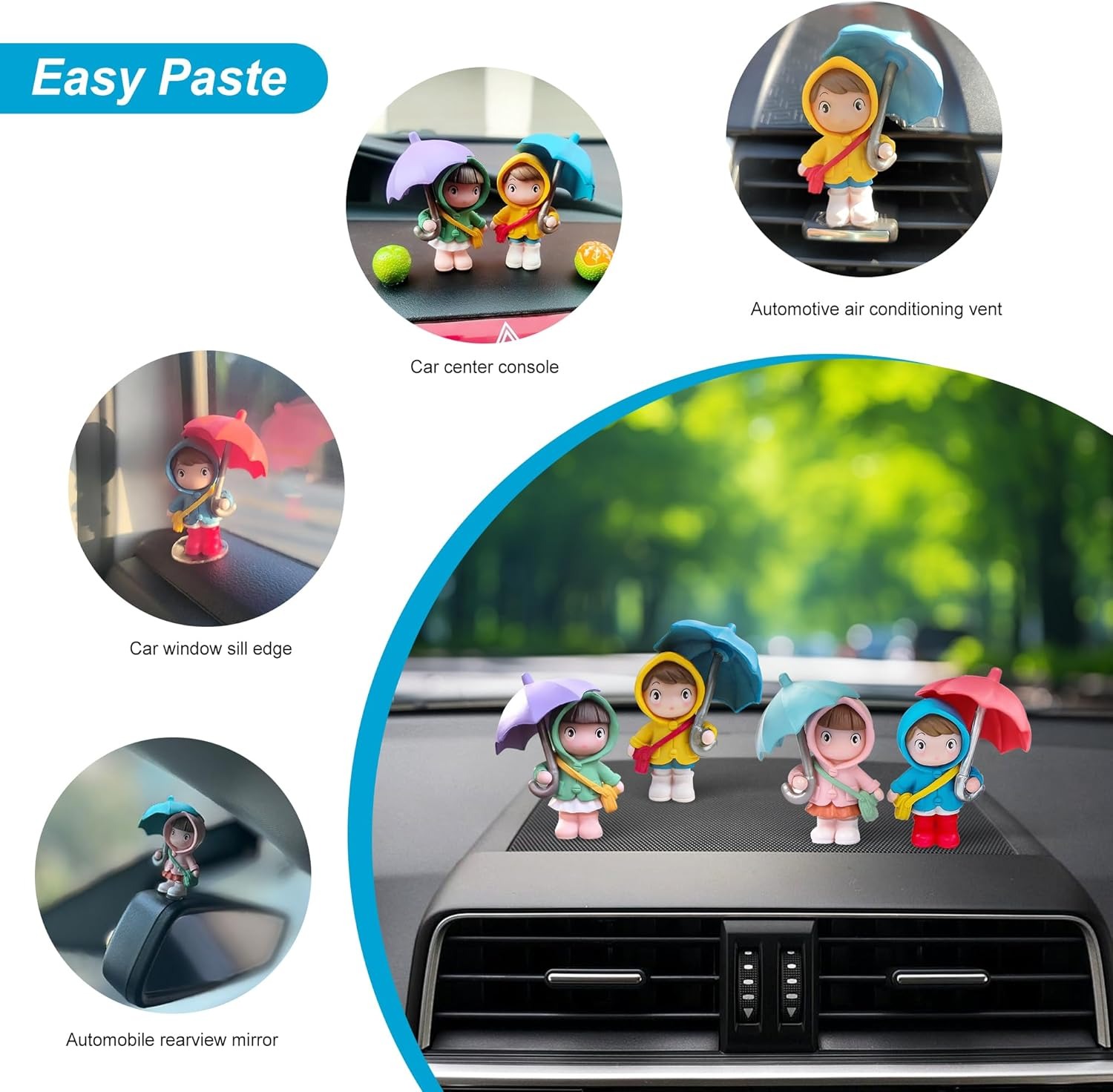 4 Mini Girls Holding Umbrellas - Home Decor Center のレビューと価格
