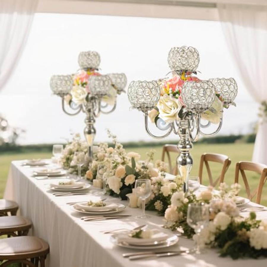 Pcs Elegant 5-Arm Tea Light Ca - Home Decor Event のレビューと価格