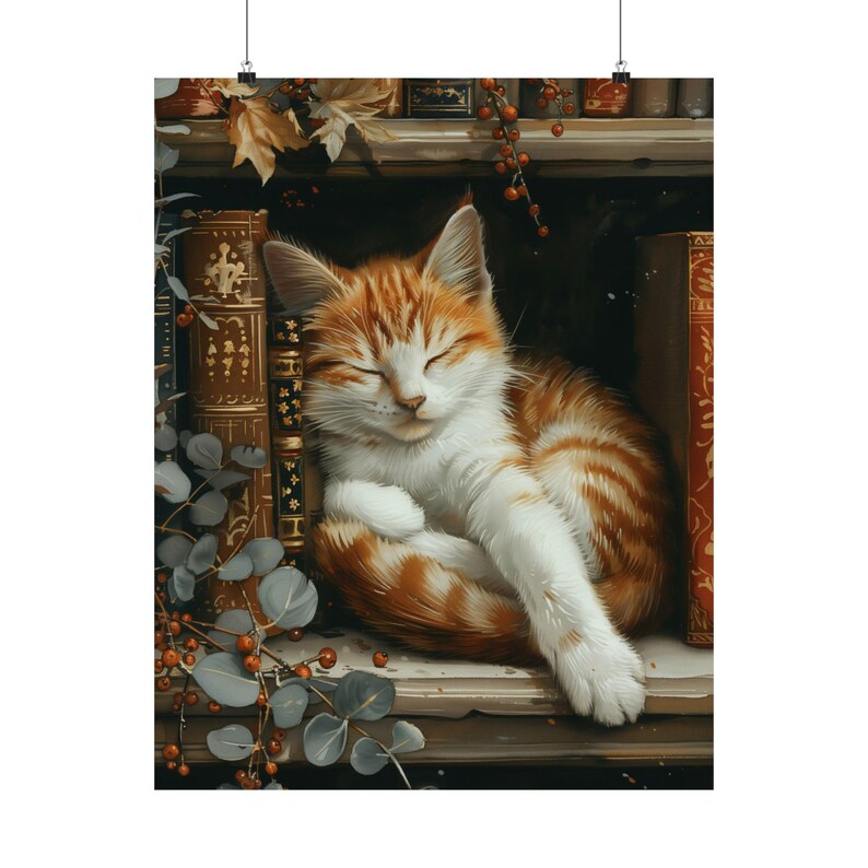 Cute Cat and Book Poster Victo - Home Decor Catalog のレビューと価格