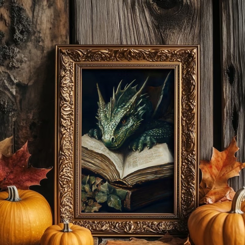 Large Dragon Reading Book Post - Home Decor Catalog のレビューと価格