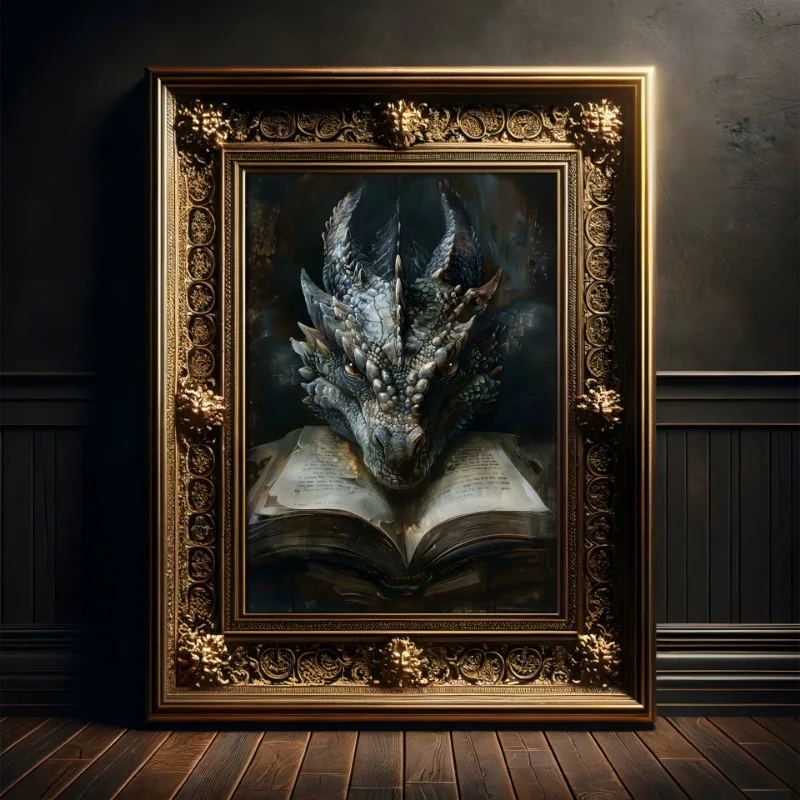 Large Dragon Reading Book Post - Home Decor Catalog のレビューと価格