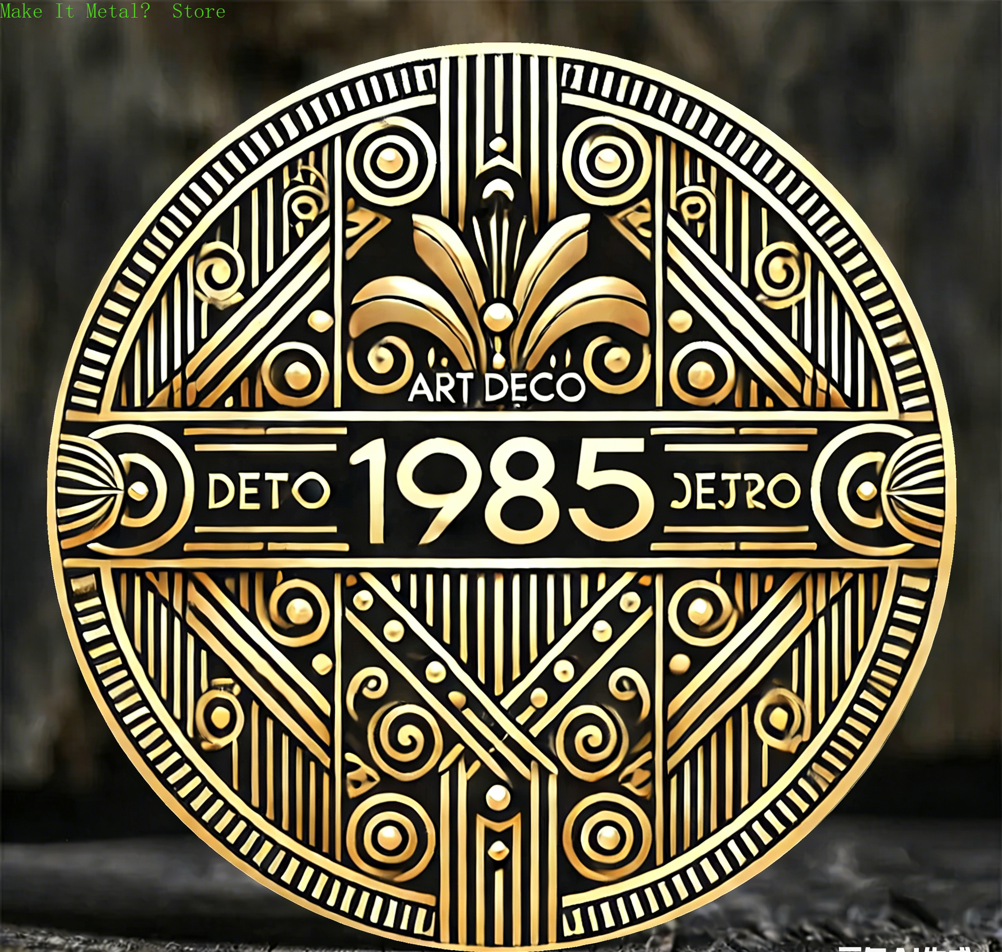 Art Deco 1985 Golden Round Met - Geometric Wall Art のレビューと価格