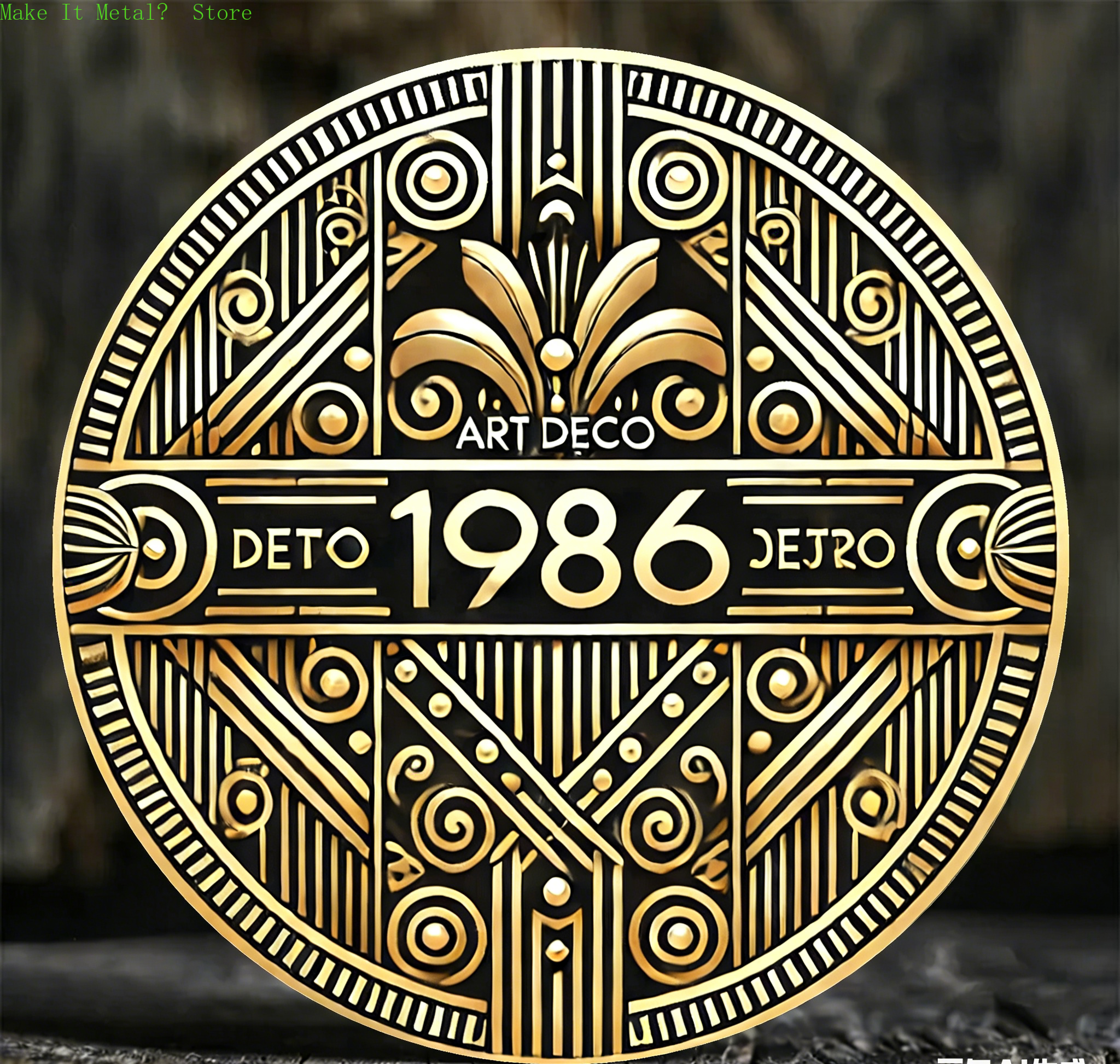 Art Deco 1985 Golden Round Met - Geometric Wall Art のレビューと価格