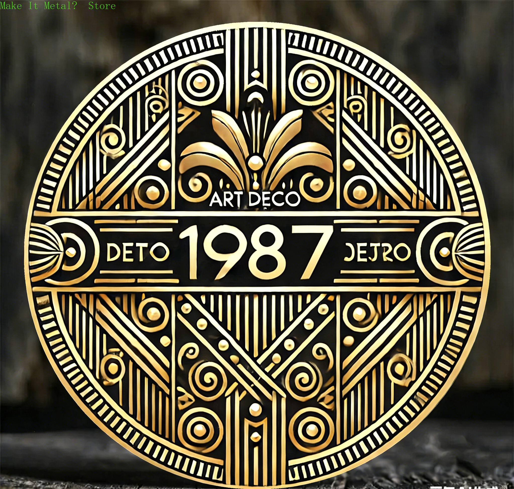 Art Deco 1985 Golden Round Met - Geometric Wall Art のレビューと価格