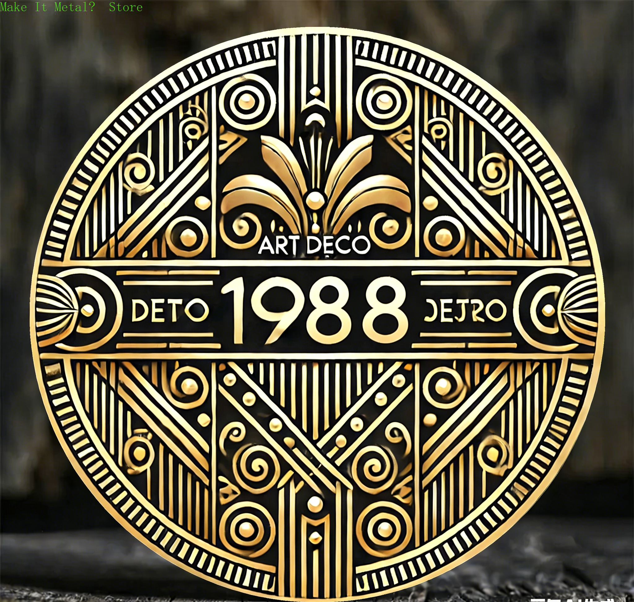 Art Deco 1985 Golden Round Met - Geometric Wall Art のレビューと価格