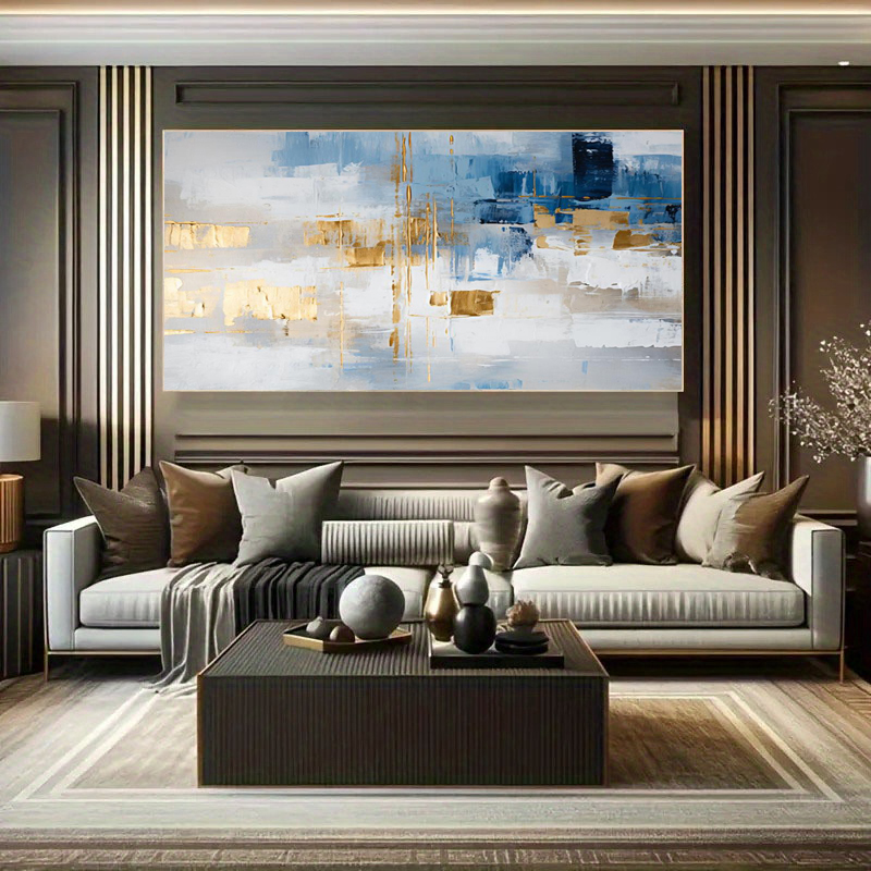 100% Handmade Abstract Oil Pai - Home Decor Orange のレビューと価格