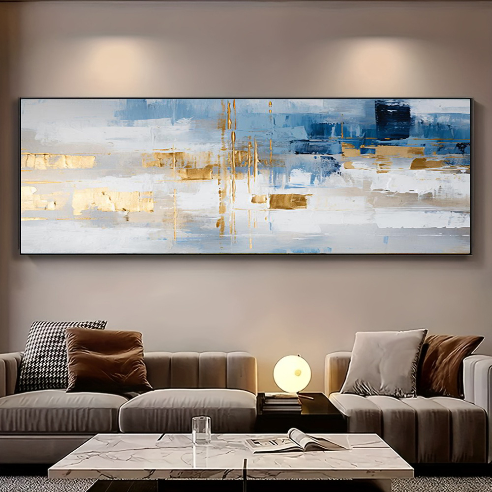 100% Handmade Abstract Oil Pai - Home Decor Orange のレビューと価格