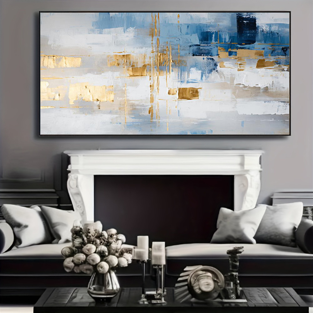 100% Handmade Abstract Oil Pai - Home Decor Orange のレビューと価格