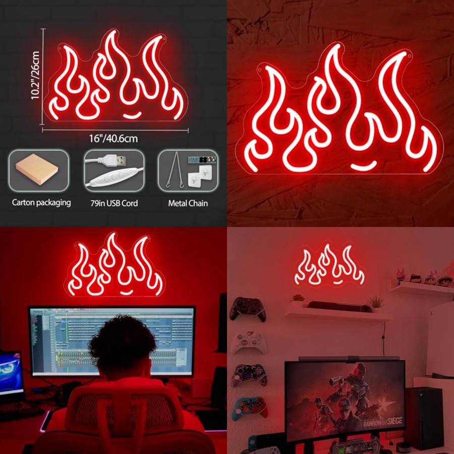 Neon Sign LED Wall Light for G - Home Decor Games Free のレビューと価格