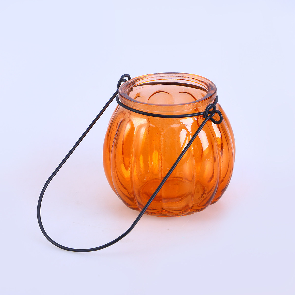 Vintage Pumpkin Glass Tealight - Home Decor Orange のレビューと価格