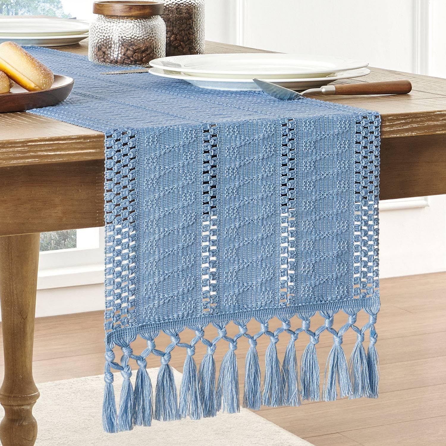Beige Boho Linen Table Runner  - Home Decor Event のレビューと価格