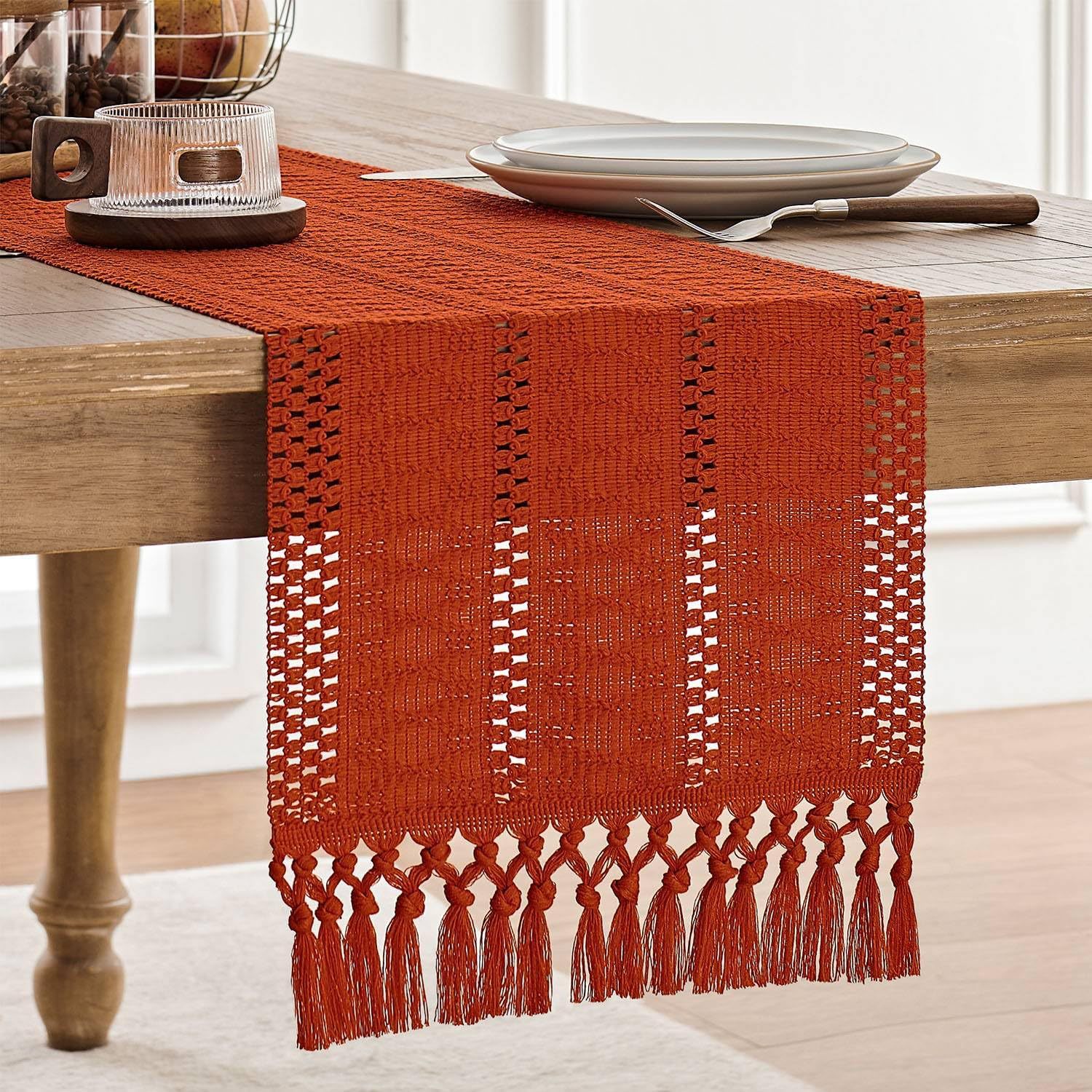 Beige Boho Linen Table Runner  - Home Decor Event のレビューと価格
