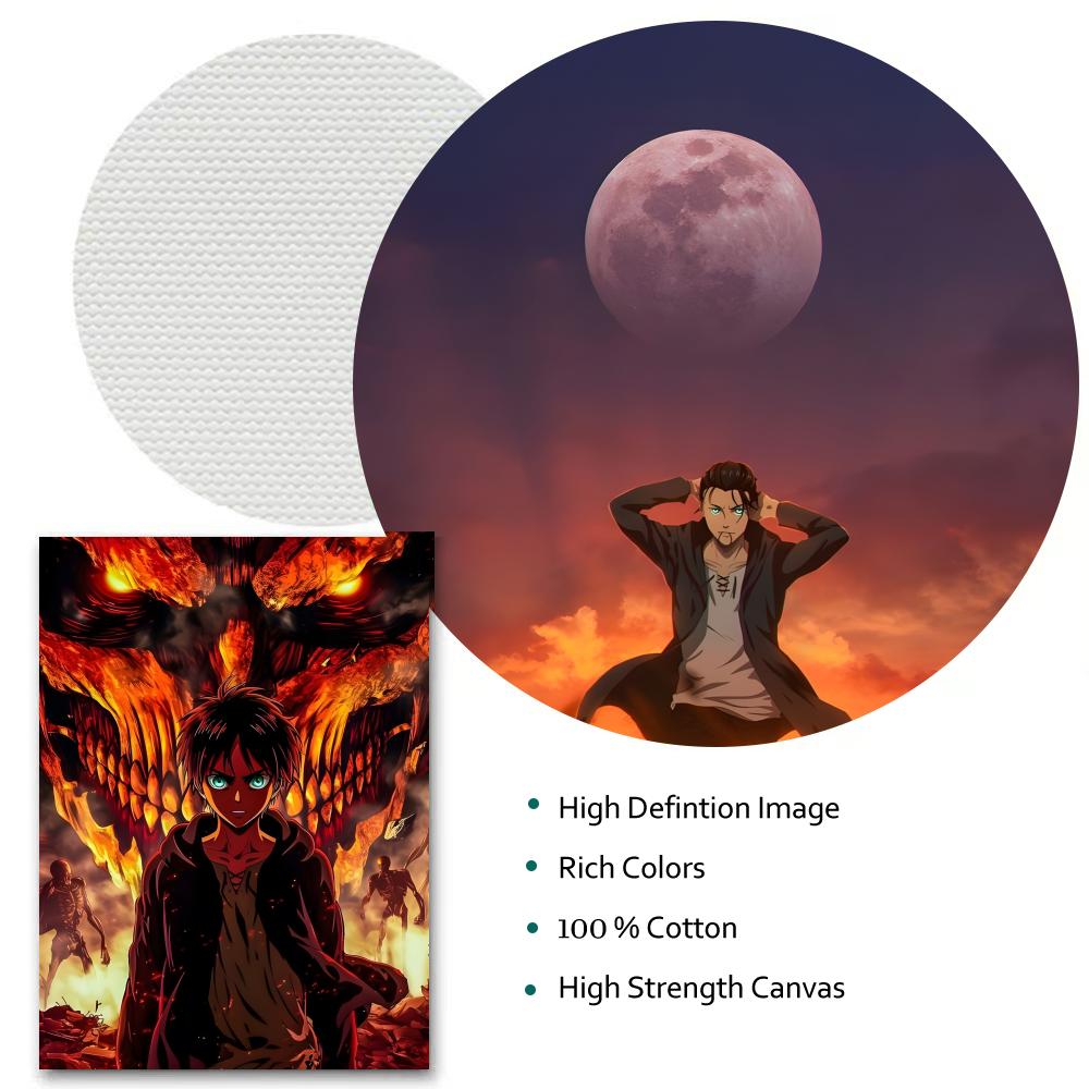 Anime A-Attack On Titan Eren Y - Geometric Wall Art のレビューと価格