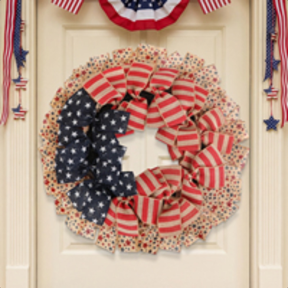 Stars Stripes Patriotic Burlap - Home Decor Usa のレビューと価格
