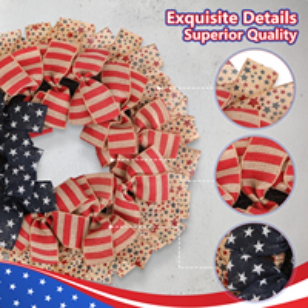 Stars Stripes Patriotic Burlap - Home Decor Usa のレビューと価格