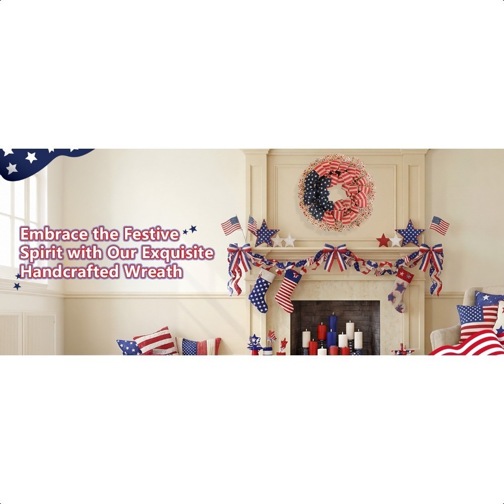 Stars Stripes Patriotic Burlap - Home Decor Usa のレビューと価格