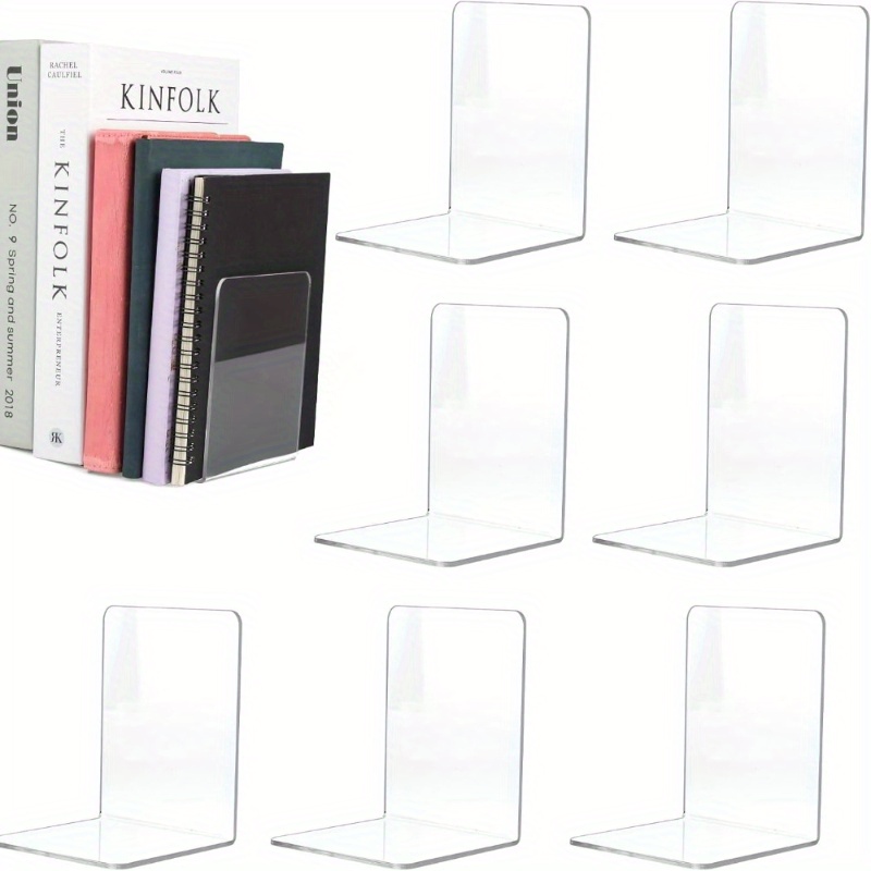 4/8pcs Set Clear Acrylic Booke - Aesthetic Bookend のレビューと価格