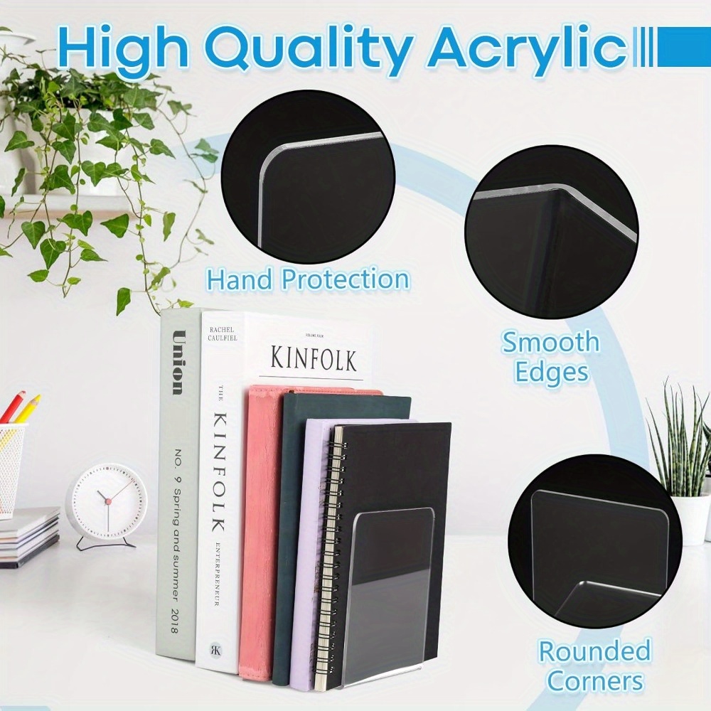 4/8pcs Set Clear Acrylic Booke - Aesthetic Bookend のレビューと価格