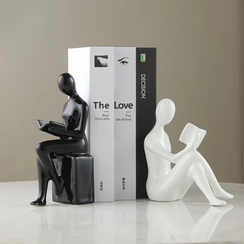 Reader Character Ceramic Statu - Aesthetic Bookend のレビューと価格