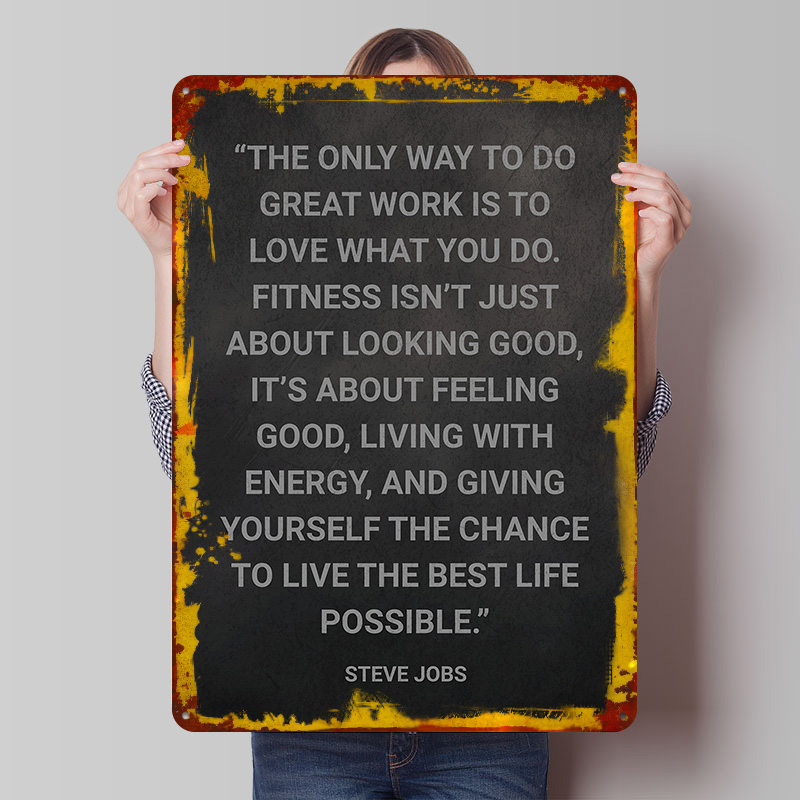 Steve Jobs Fitness Quote Metal - Home Decor Jobs のレビューと価格