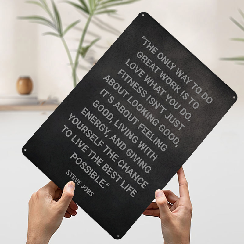 Steve Jobs Fitness Quote Metal - Home Decor Jobs のレビューと価格