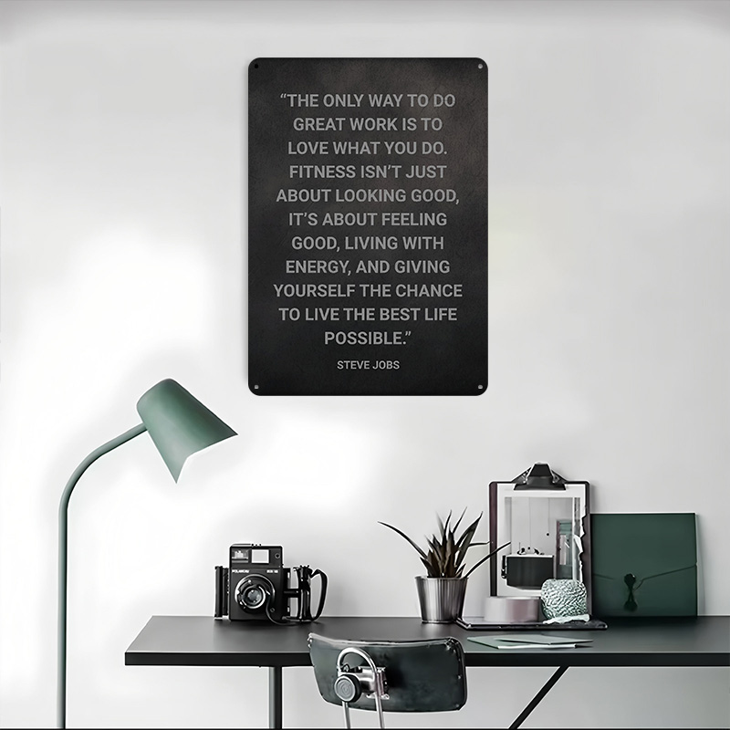 Steve Jobs Fitness Quote Metal - Home Decor Jobs のレビューと価格
