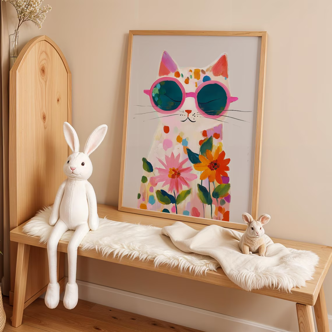 “Colorful Boho Cat Wall Art: P - Geometric Wall Art のレビューと価格