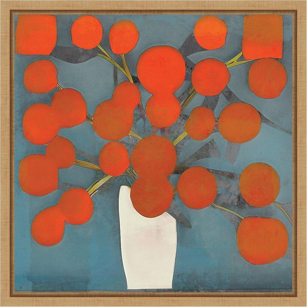 16x16 Abstract Orange Flowers  - Home Decor Orange のレビューと価格