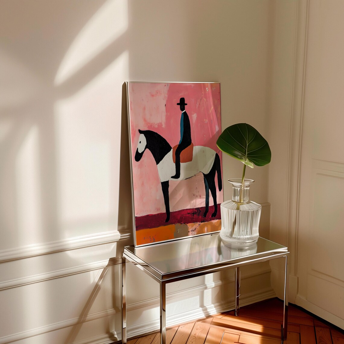 Abstract Cowboy Horse Wall Art - Geometric Wall Art のレビューと価格