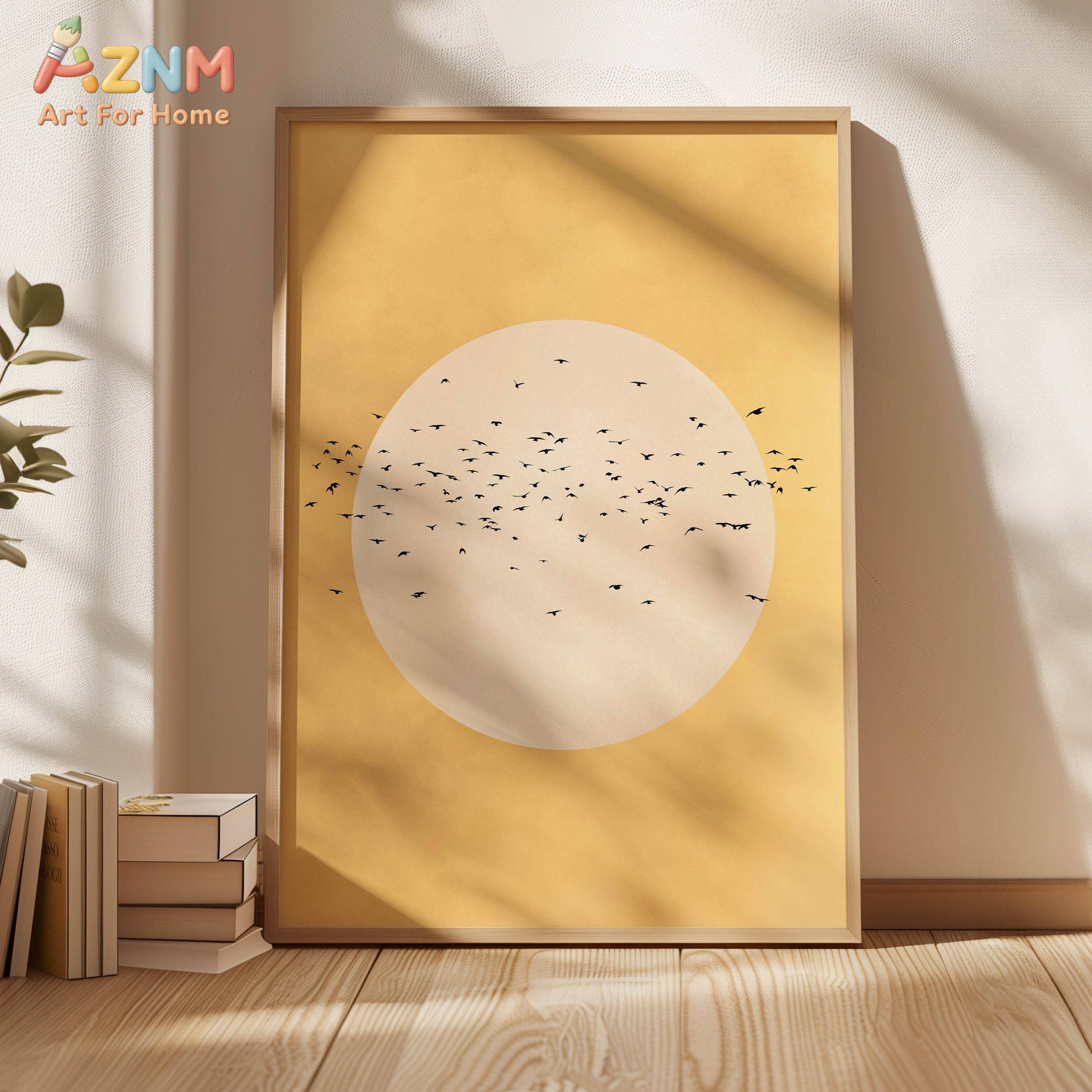 Sage Green Yellow Flock of Bir - Home Decor Orange のレビューと価格