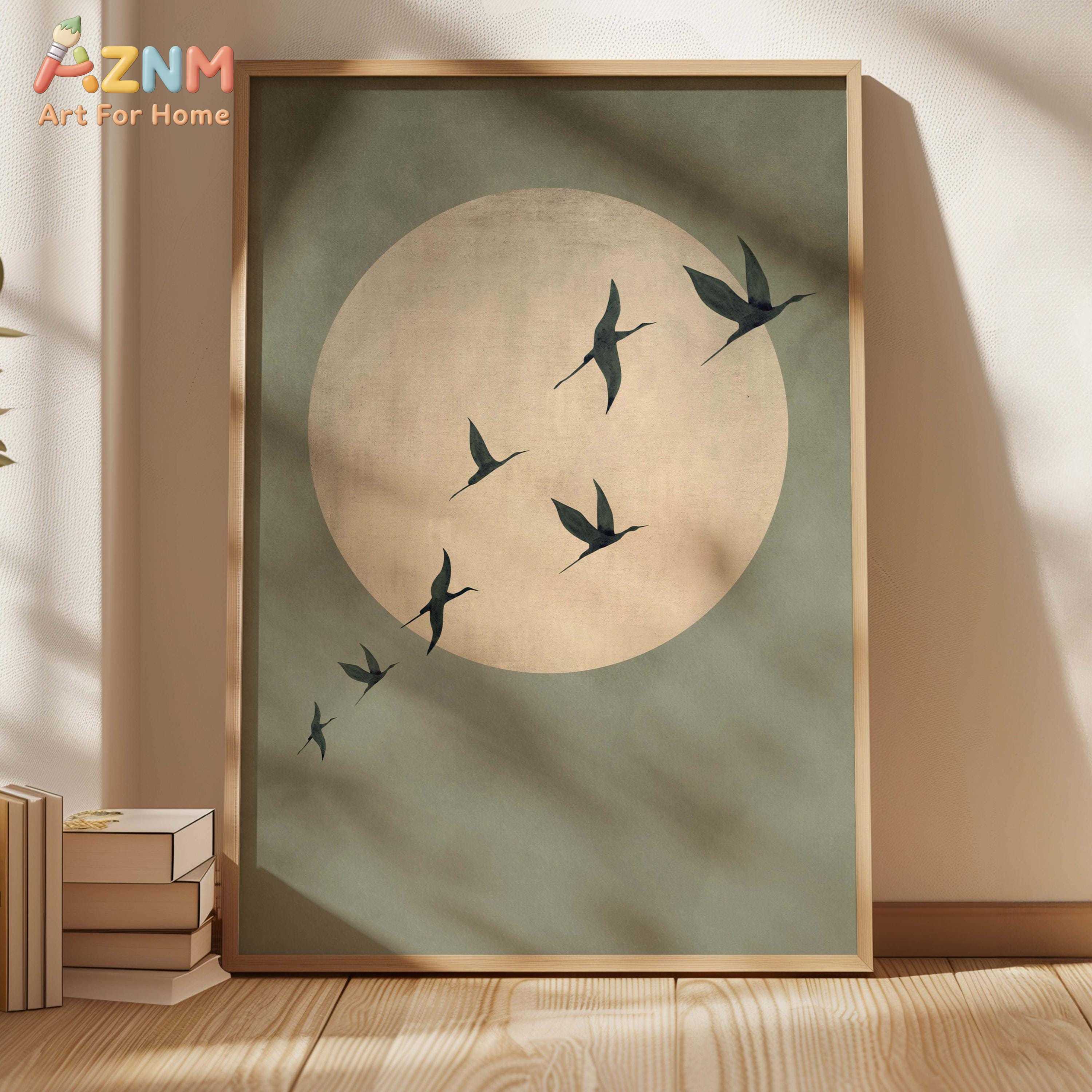 Sage Green Yellow Flock of Bir - Home Decor Orange のレビューと価格