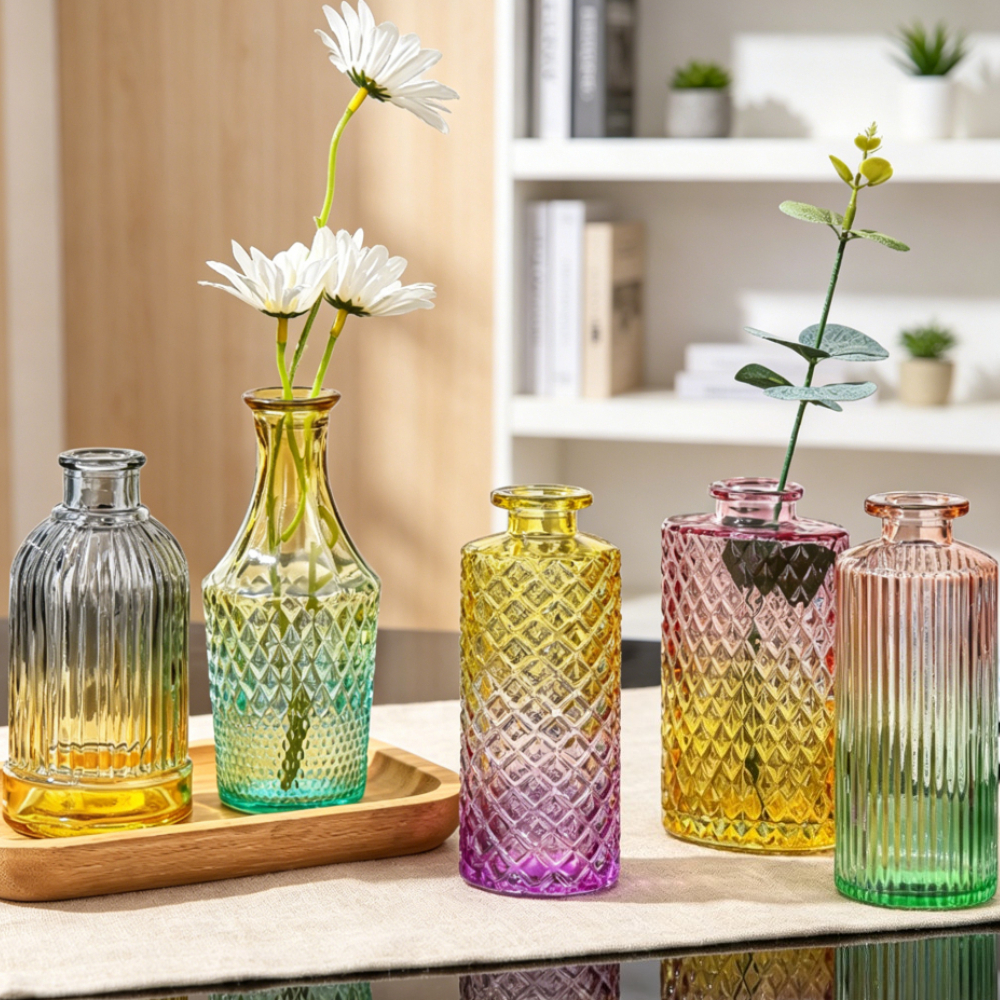 6pcs Colored Glass Flower Bud  - Home Decor Center のレビューと価格