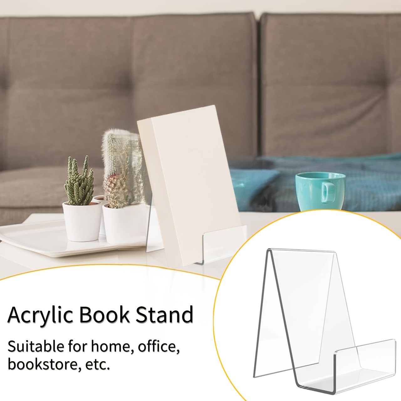 4/8pcs Transparent Acrylic Sta - Aesthetic Bookend のレビューと価格