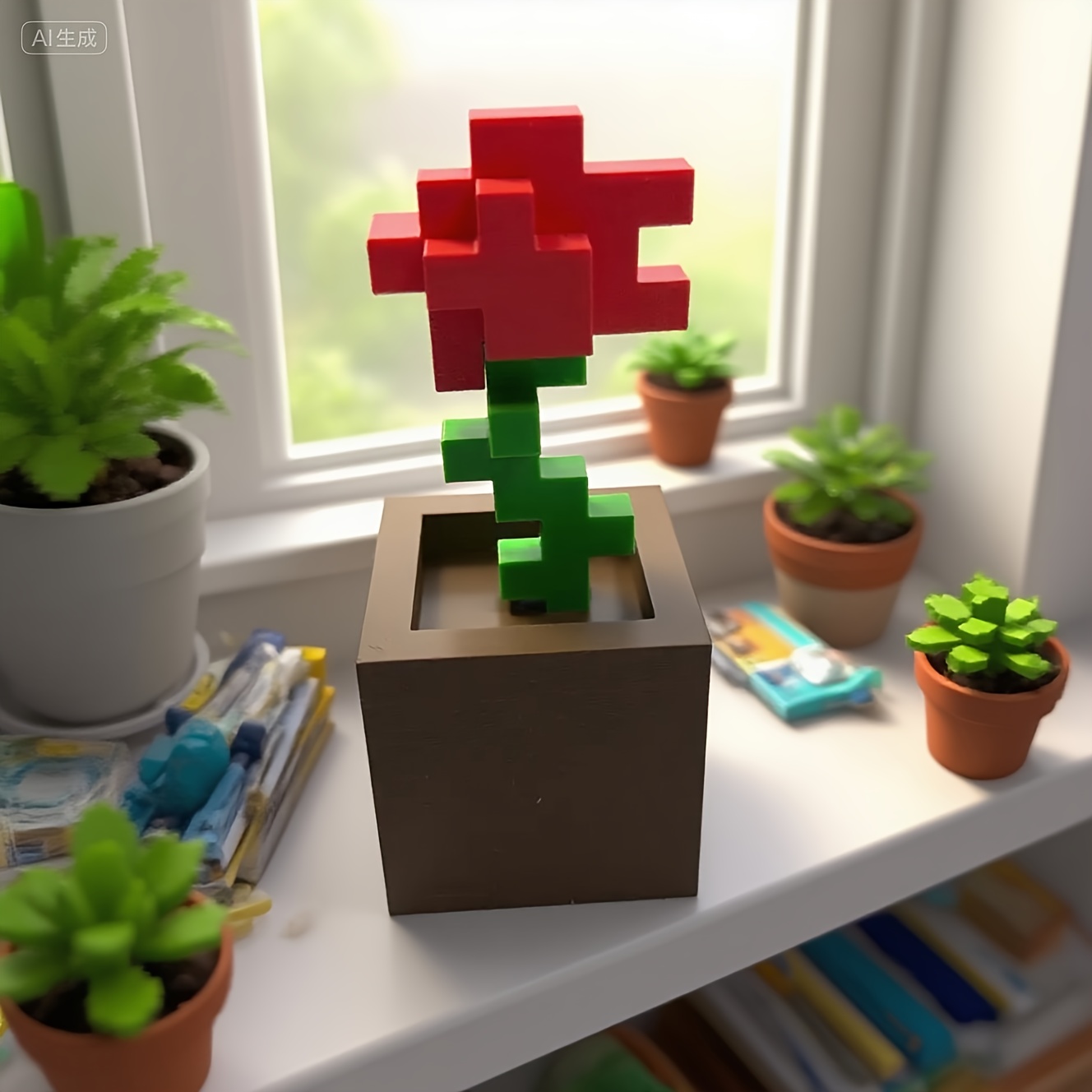 1 Piece Pixel Rose Flower Orna - Home Decor Aesthetic Pinterest のレビューと価格
