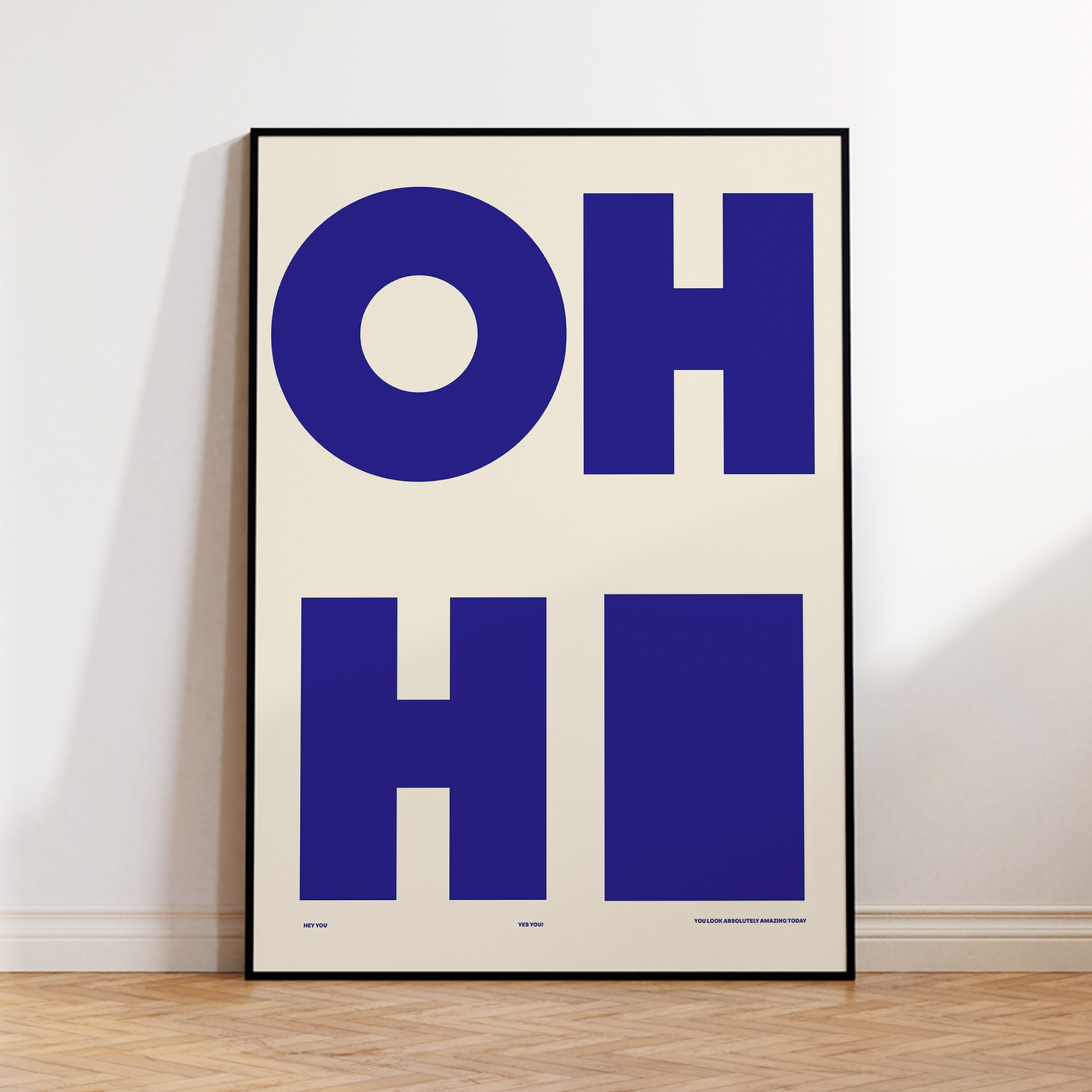 Modern,Minimalist OH HI Blue W - Home Decor Nepal のレビューと価格